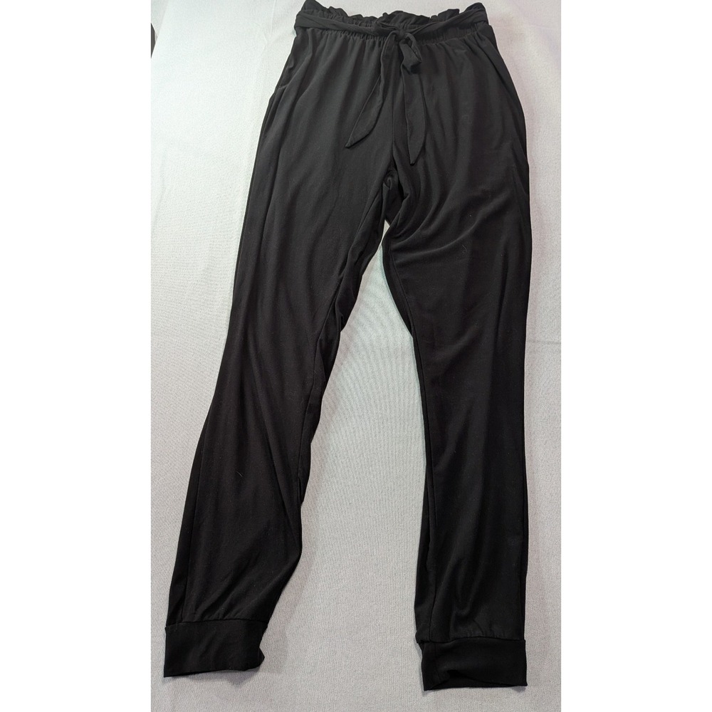 Mudd Joggers Women Medium Black Excellent Paperbag Waist Lounge Pants RN120951